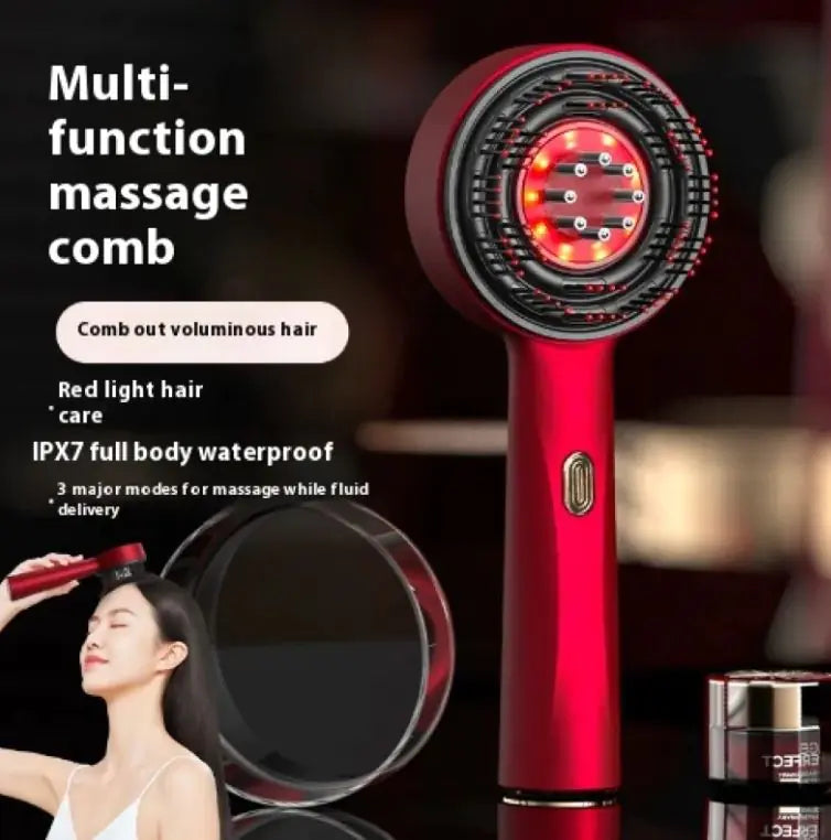 Electric Massage Comb Home Scalp Drain Comb Red Light Anti-slip Hair C ...